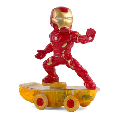 蜘蛛侠滑板车遥控车漫威正版钢铁侠公仔特技翻斗车玩具男孩 钢铁侠