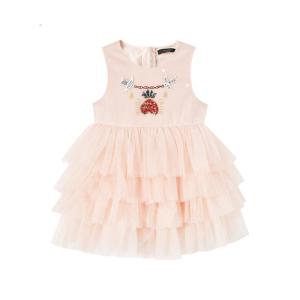 [1件3折价:103.5]米喜迪mecity童装秋冬新款女童拼接绒高腰网纱洋气公主连衣裙