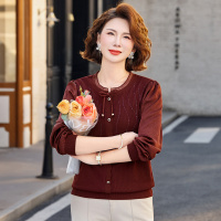 2026年女装洋气妈妈装T恤衫时尚女中老年人上衣女中年小衫女长袖