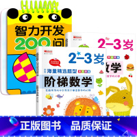 3册:智力开发 + 阶梯数学上下[2-3岁] [正版]2-3岁宝宝书籍益智早教启蒙认知早教两岁半三岁智力开发问答题卡20