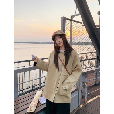 韩版宽松时尚网红INS加厚风衣年冬季户外百搭外套