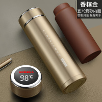 家柏饰(CORATED)智能紫砂内胆保温杯男士女紫砂杯泡茶杯水杯子 香槟金(全钢杯盖)