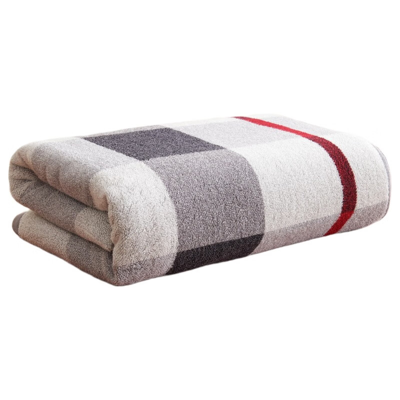 天山柔 70*140cm 400g 全棉AB纱格调 浴巾 (计价单位:条) 方格灰