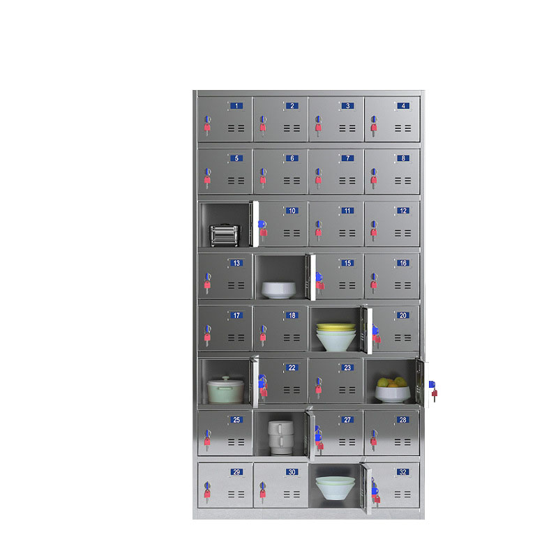 锦北 201不锈钢碗柜餐盘柜食堂餐具收纳储存柜碗碟存放柜储物柜 32门柜