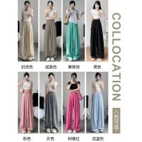冰丝阔腿裤女裤子2026新款夏季薄款垂感直筒休闲裤宽松慵懒山本裤