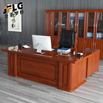 苏宁 金菲罗格 办公家具 实木皮油漆老板桌简约现代单人大班台