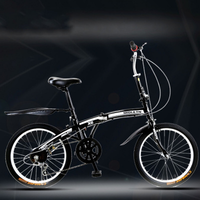 新品直营-贝柚20寸折叠变速成人儿童小轮男女款单速通勤便携式小学生普通自行车