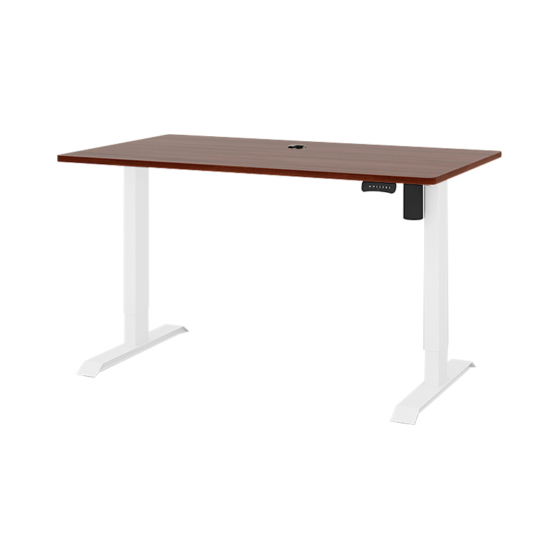 臻远可升降办公桌ZY-SJZA-06白桌架+1.4m红胡桃色桌面