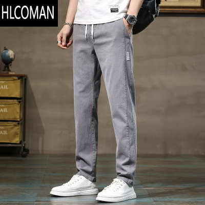 HLCOMAN2024秋季男士休闲裤修身加绒加厚宽松直筒男裤工装运动裤子男
