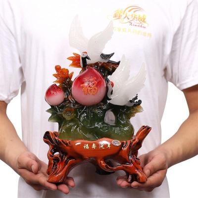 美帮汇松鹤延年寿桃摆件大号送老人的生日送长辈老年人实用祝寿贺寿