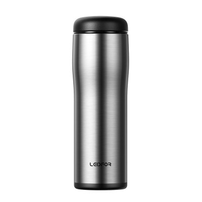 旗舰店保温杯男士磨砂便携防摔杯子水杯泡茶杯用500ml钢本色500ml