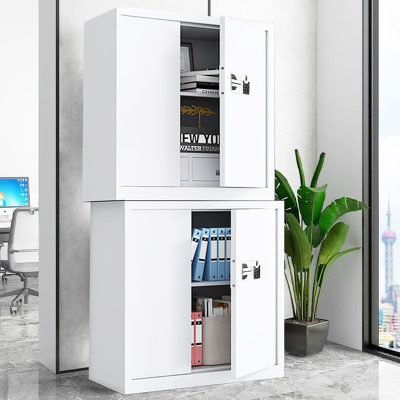 格具(GEJU)加厚钢制瓷白色分双节带斗国保指纹锁保密柜资料档案柜