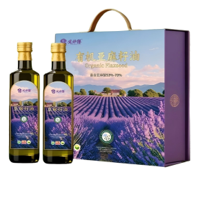 旎旎贝师傅 有机亚麻籽油精品礼盒750ml/瓶*2瓶