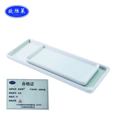 欧胜莱 白瓷托盘 白色 个
