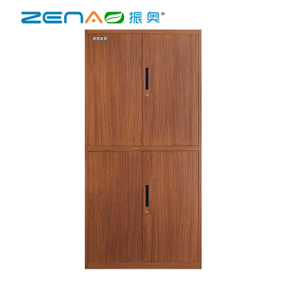 振奥 转印钢制文件柜加厚办公室资料柜胡桃仿木纹/台(深胡桃通双节)