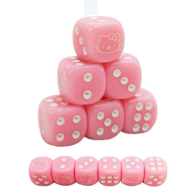 Hello Kitty卡通骰子骰盅筛子酒吧ktv喝子骰粒夜店塑料数字