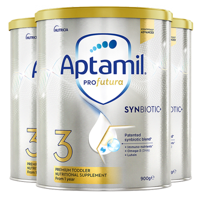 3罐|Aptamil澳洲爱他美白金装婴幼儿配方奶粉3段900g/罐（多仓随机发）