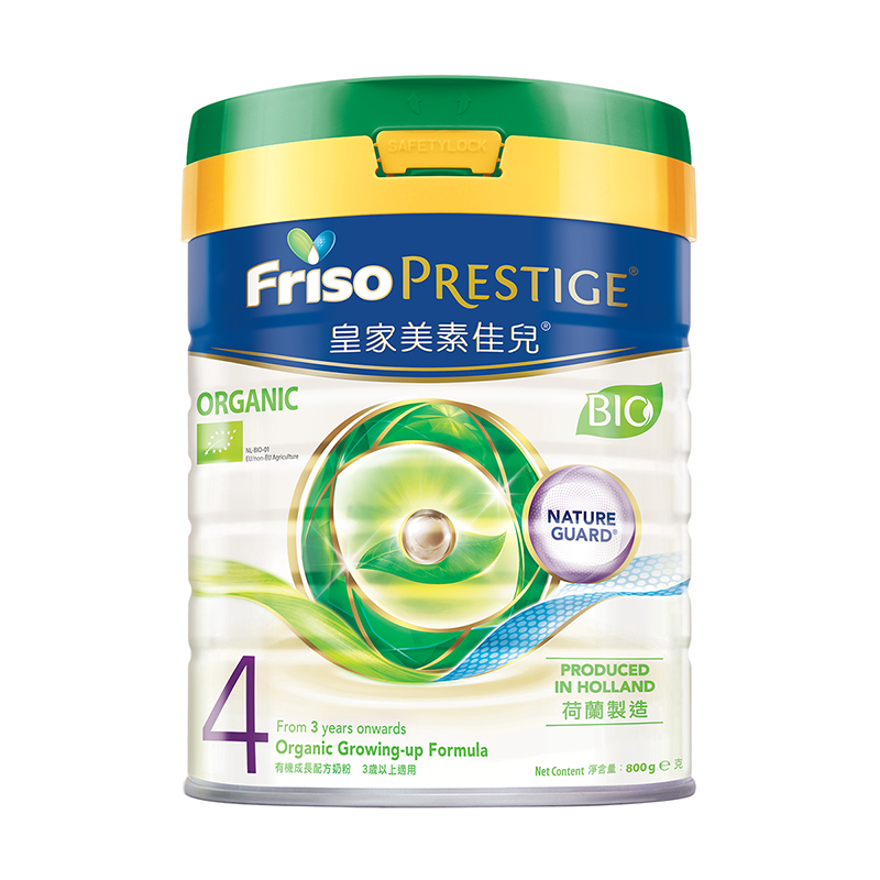 美素佳儿(Friso)港版皇家 有机系列 4段3岁及以上较大婴幼儿配方营养奶粉 800g/罐[27年4月]
