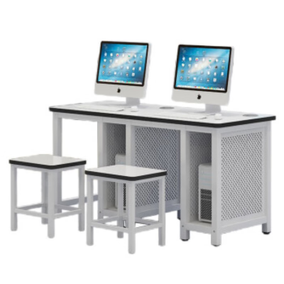 晋舰 机房微机室单双人培训电脑桌驾校培训考试桌子 1.6双人右机箱