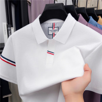 夏季新款男士纯色休闲商务翻领轻薄透气舒适新疆棉短袖Polo衫