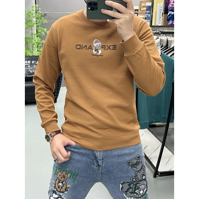 男士卫衣长袖新款秋季圆领打底衫潮流时尚青年印花上衣男修身百搭_1