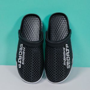 新款男士洞洞鞋透气韩版沙滩男凉鞋两用情侣厚底潮流外穿凉拖鞋凉