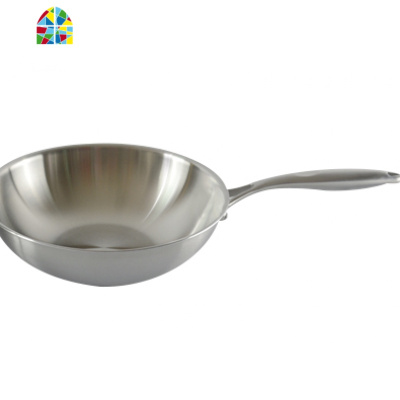 封后香港锅具无铆钉304不锈钢可立盖锅无涂层物理不沾锅蛋糕披萨 FENG 32CM可立无钉炒锅+蒸屉2.5厚菜谱+西铲+