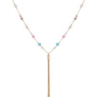 GUESS盖尔斯闪耀玫瑰金光泽撞色设计时尚百搭配饰项链