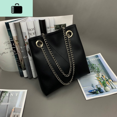 包包女2020夏季新款韩版百搭大容量单肩包夏季时尚链条斜挎托特包NEW LAKE 黑色收藏优先发货哦!女斜挎包