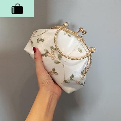 新款花朵晚宴包复古手包汉服包包名媛手拿包宴会女包旗袍包包NEW LAKE 手环小雏菊女手包