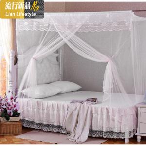 双人床无支架学生老式蚊帐 方顶单开穿杆加密家用方顶免安装 三维工匠