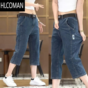 HLCOMAN八分牛仔短裤男夏季薄款直筒宽松潮牌夏天7七分裤子男士休闲中裤