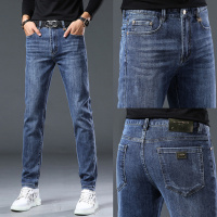 秋冬新款蓝色简约男士牛仔裤弹力潮牌时尚潮流百搭