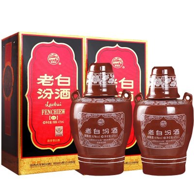 山西汾酒杏花村酒 老白汾10 53度475mL*2双支装 清香型白酒高度纯粮 送礼礼盒 老白汾十年