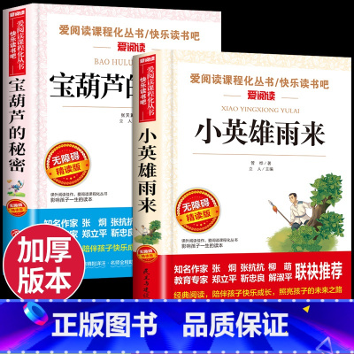 [正版]全套2册 小英雄雨来宝葫芦的秘密四年级插画版原著完整版张天翼红色经典书籍 小学生阅读四年级下册课外书必读 宝胡