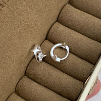 S925纯银几何星星耳扣女极简韩国东大门配饰耳环通勤搭配耳饰送女朋友老婆情人节七夕生日礼物