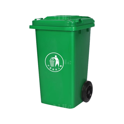 翌嘉 YJ4122105 户外分类垃圾桶环卫垃圾桶 100L绿色带轮