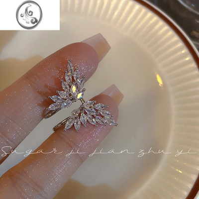 JiMiSUGAR 轻奢锆石蝴蝶无耳洞耳夹女2022年新款潮气质名媛高级感耳饰