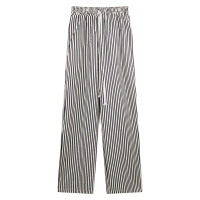 YIBUSHENG黑白条纹阔腿裤女季高腰休闲裤宽松慵懒松弛感直筒阔腿裤长裤子