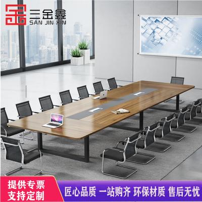 三金鑫 会议桌长桌简约现代钢架小型培训 会议桌3.5米 会议室长方形洽谈办公桌椅组合
