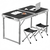 悦兴诚户外桌 120cm黑色+2布凳 组