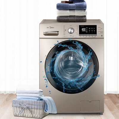 美的滚筒洗衣机12公斤大容量变频全自动洗脱一体家用旗舰款大风力网红同款家用宿舍摩卡金