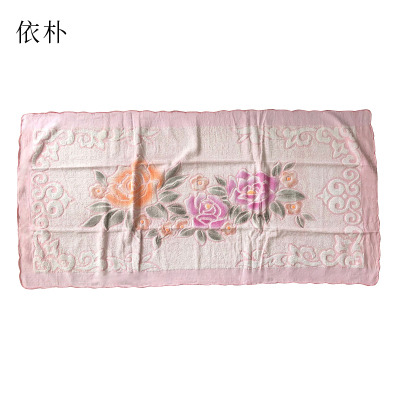 依朴 枕巾 月牙边加长双人枕巾全棉复古老式怀旧枕巾 53*112cm