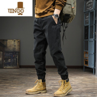 YANXU秋季阿美咔叽束脚休闲裤男痞帅英伦风哈伦裤修身百搭潮牌工装长裤
