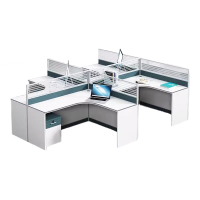 迅迈 干字型四人位(含柜)职员办公桌 现代工位 员工桌屏风 卡位卡座