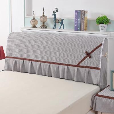 家柏饰(CORATED)床头罩床头套罩床头靠背保护套软包木皮床头防尘罩全包1.5m1.8米 床头罩-灰色 1.8米宽