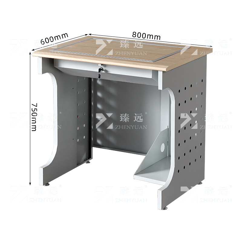 臻远ZY4012428隐藏式翻转电脑桌培训桌教室机房多媒体学习桌办公桌D款单人位