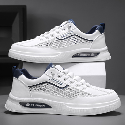 男士四季可穿舒适透气平跟浅口拼色休闲百搭日常免系带男款板鞋