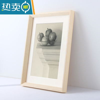 敬平实木相框挂墙24 30寸36 4K 16 20寸外框装裱画框定制A4A3简约装饰 斜边原木 12寸(25.4*30.