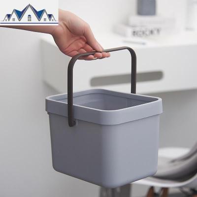 北欧手提无盖垃圾桶家用创意厨房卧室卫生间厕所拉圾筒收纳桶纸篓 三维工匠